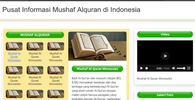 Informasi Mushaf Al-Quran Indonesia